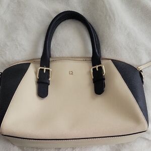 Elegant Cream and Black Handbag